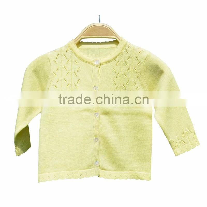 Wholesale Long sleeves Round Neck High Quality Girl Sweater Cardigan