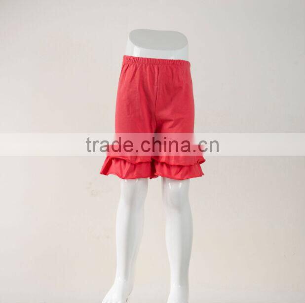 Hot sale Trousers Ruffle Leggings Wholesale girls cotton outfit! Baby clothing shorts triple ruffle pant Capri shorts pants