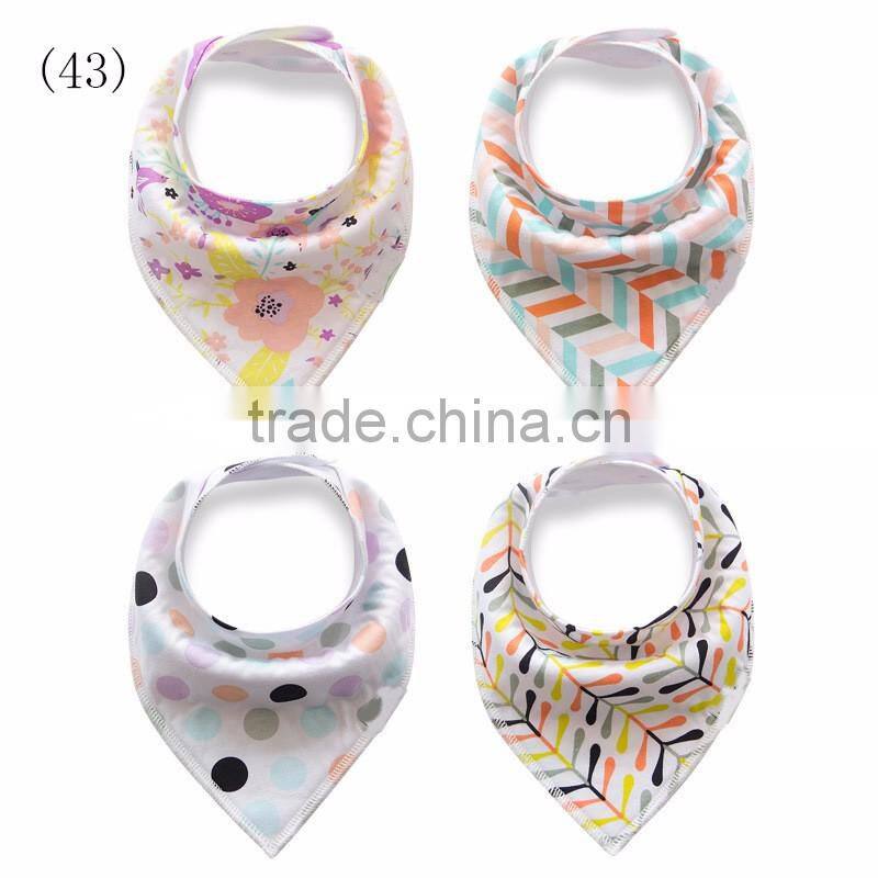 High Quality Cotton Baby Bandana Bib Plaid Organic Bamboo Terry Cloth Bib Drool Triangle