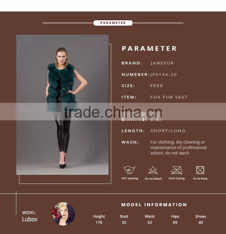 Factory Latest fashion coat animal fur knitted fox fur vest
