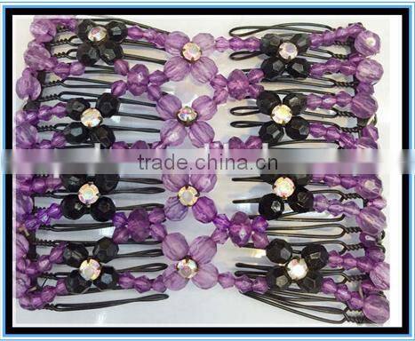 2016 Newest design Korean Style shining crystal Beads Magic Hair Comb for Promotional Gifts