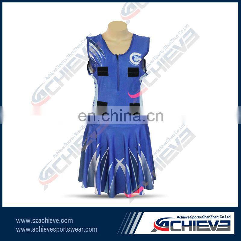 sublimation custom Austrlian lycra netball kits