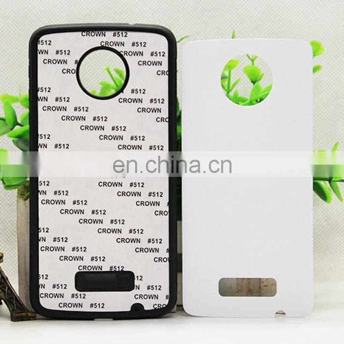 2d sublimation heat transfer PC +TPU silicon blank cell phone case with metal sheet for Prosub-Z Force