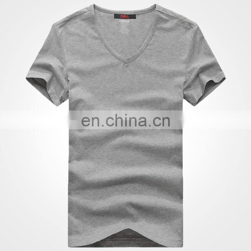 Custom high quality 100% cotton V neck t shirt for men