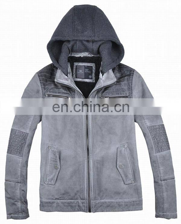 2016 new design high density men cotton washed hoodie jacket
