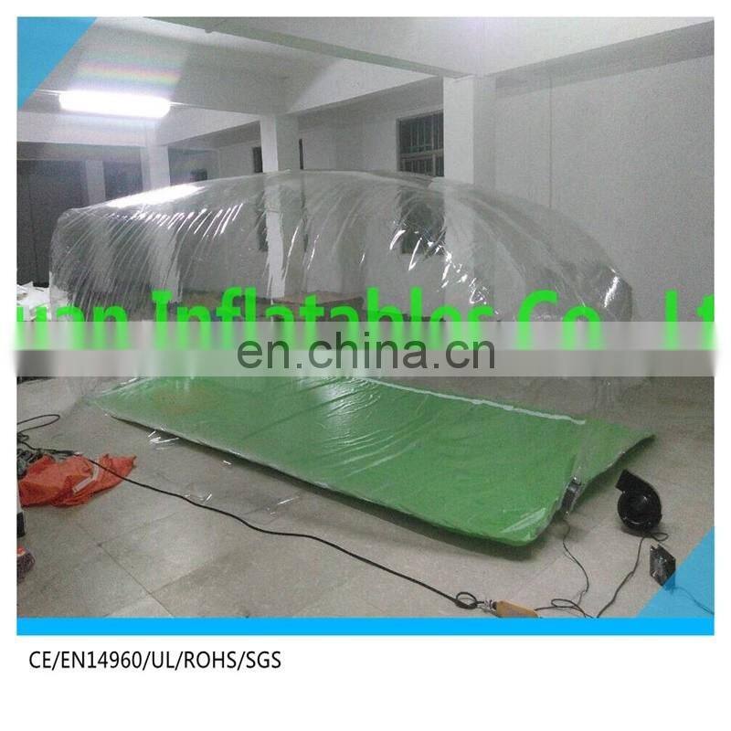 indoor Car Capsule/bubble tent inflatable car cover/inflatable hail proof car cover