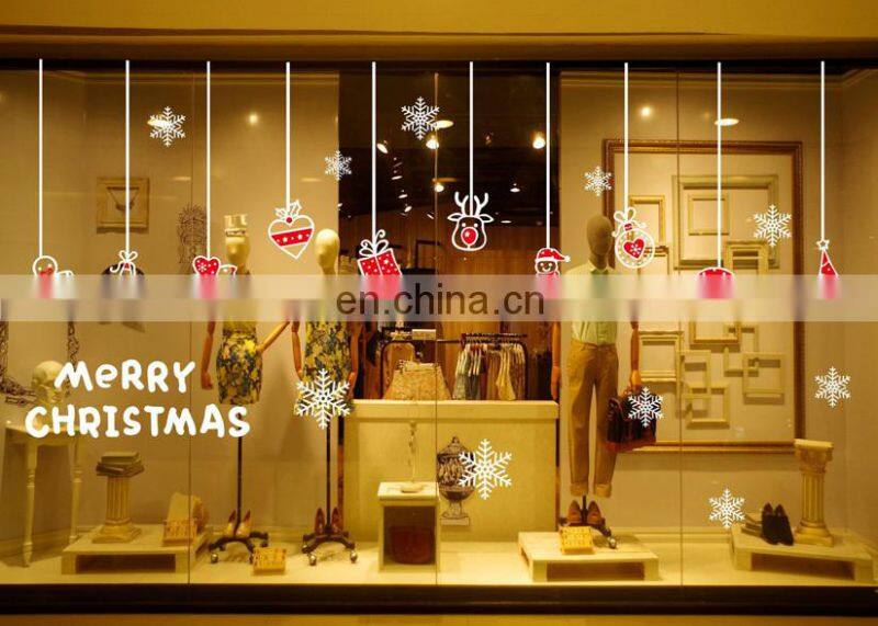 2017 new Christmas decotation wall sticker ,Christmas shop window sticker, christmas glass window stick