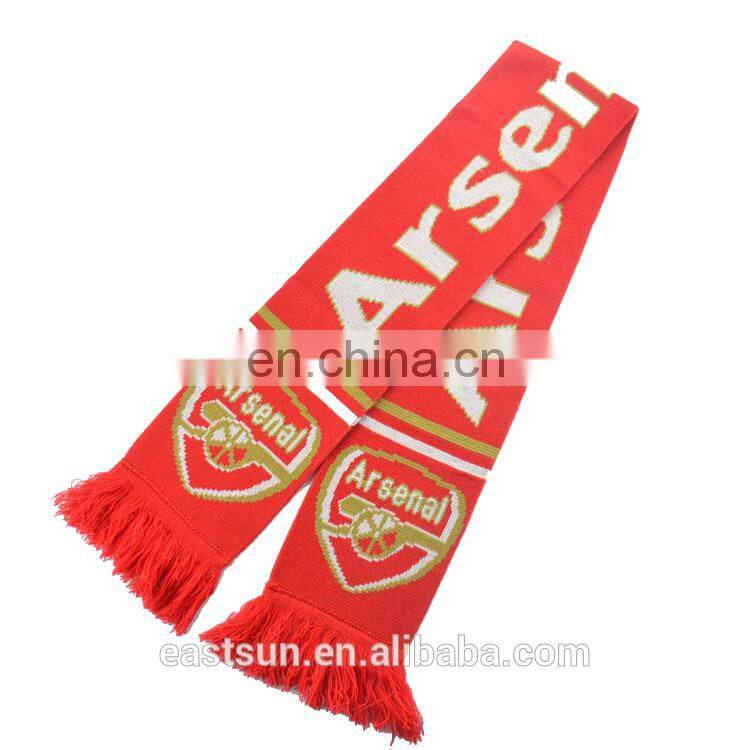 Polyester kintted football fan scarf
