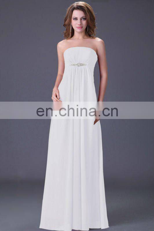Grace Karin Strapless Chiffon Long Bridesmaid Dress With Four Colors CL3105-1