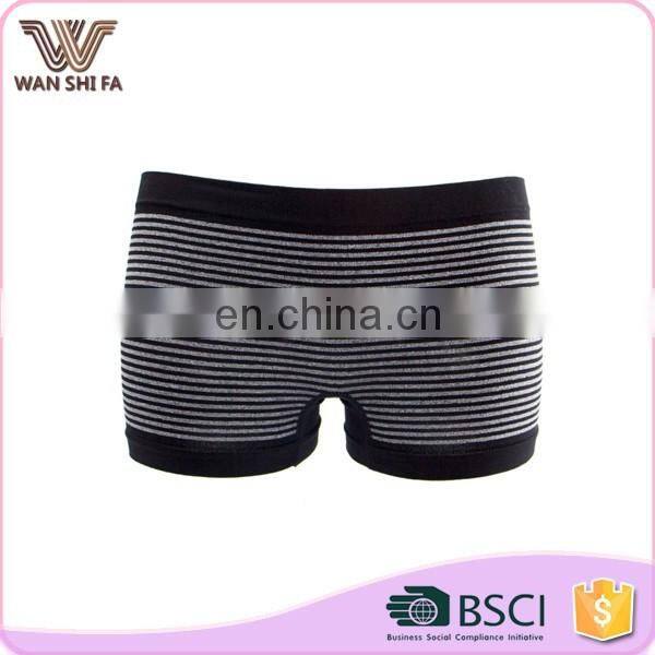 Breathable cross stripe printed high waist comfortable underwear panties