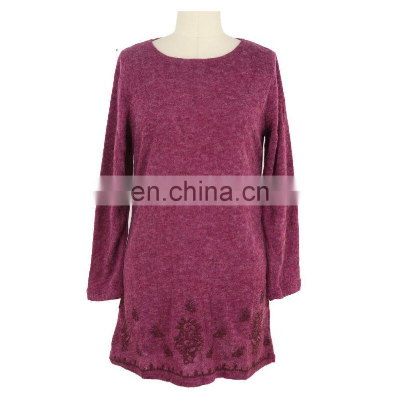 Elegant Mature Plus Size Women Long Sleeve shift Dress