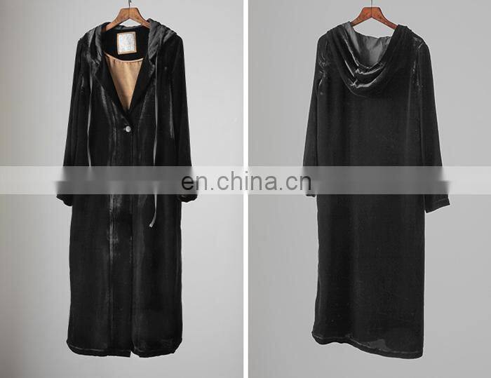 New Arrival Style Customized Long Women Winter Hoodie Velvet Coats