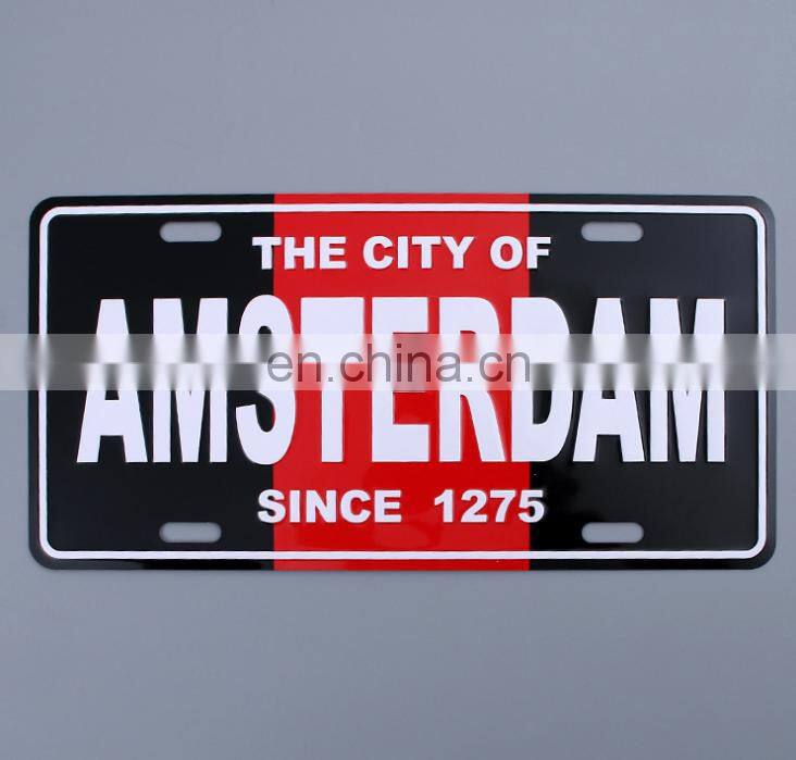 High Quality Custom Prined Number Plate Type Auto Decoration Use Cheap Tin Sign For Motorcycle