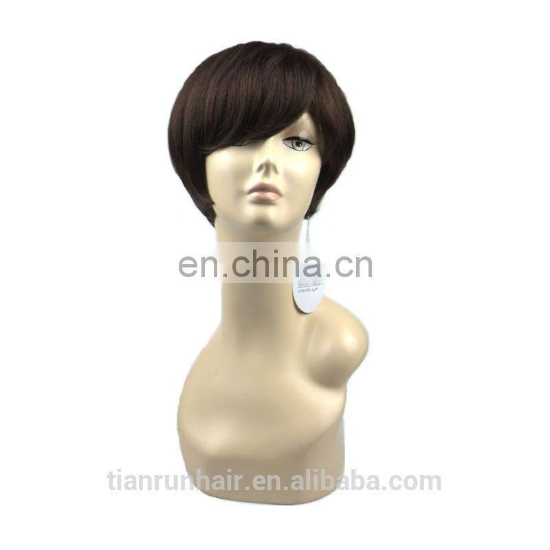 Good feedback new fashion silk top full lace wigs with bangs for black women