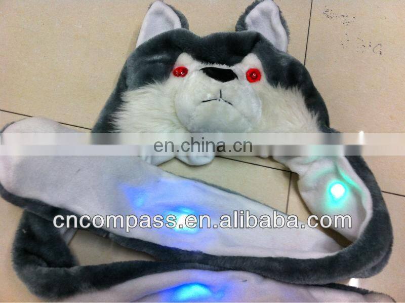 wolf animal hat with led light