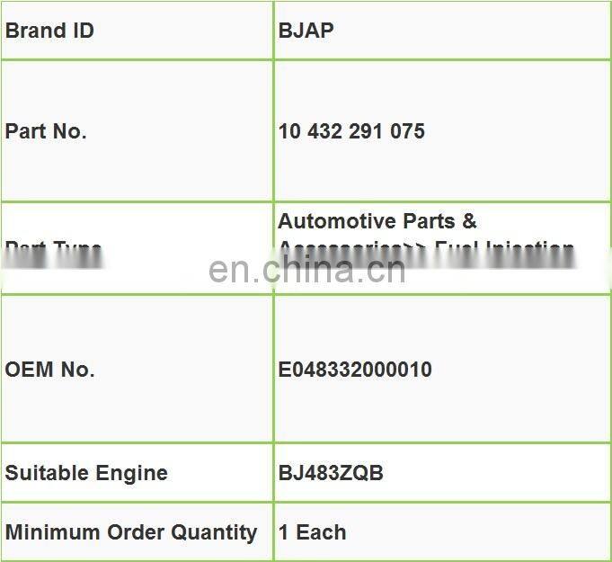 BJAP Fuel Injector E048332000013 for Euro II Engine BJ483ZQB with nozzle DLLA159S067