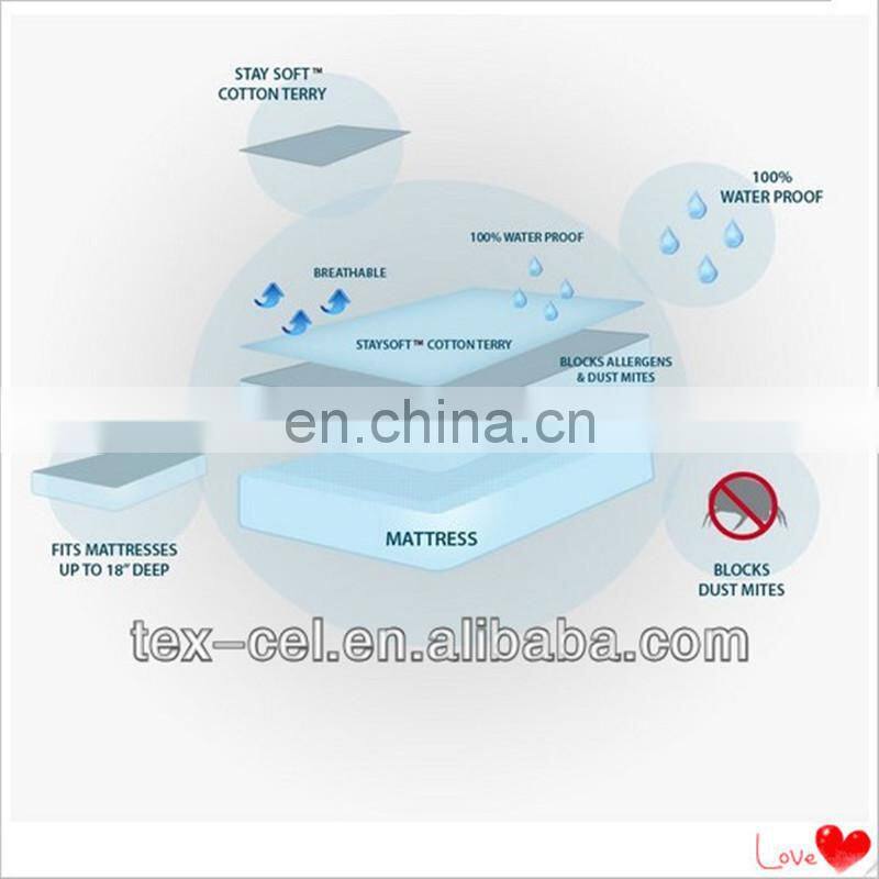 Waterproof Bed Bug proof Zippered Mattress Protector Encasement With Knitted Fabric