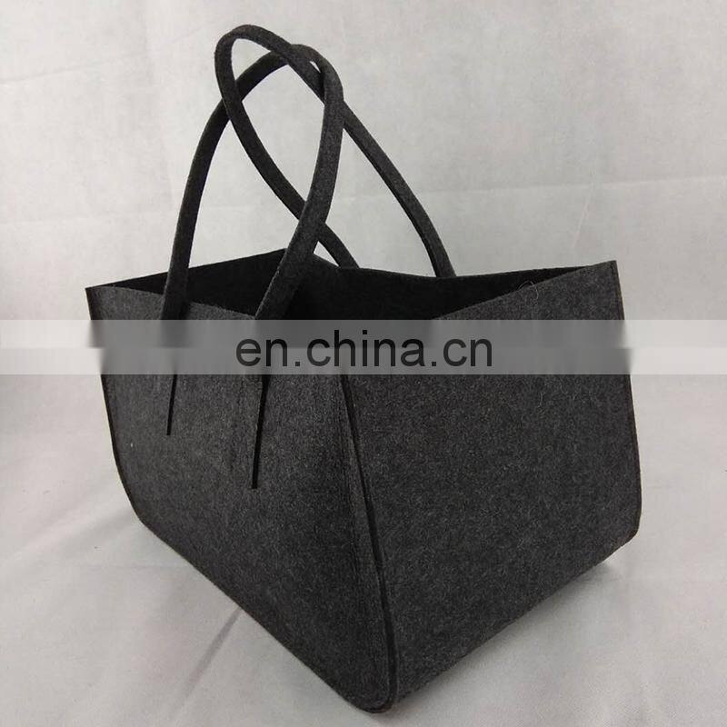 china factory durable felt firewood basket packing bag for firewood carrier tote bag