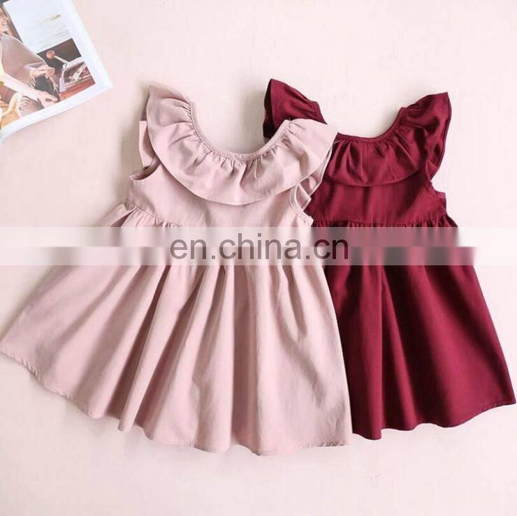 2colors New Style Spring summer big bows Girls Dresses Kids Children Clothing Baby Girl Dresses