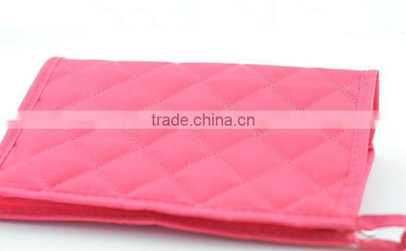 Prismatic tartan pattern fashionable cosmetic bag, high class for female