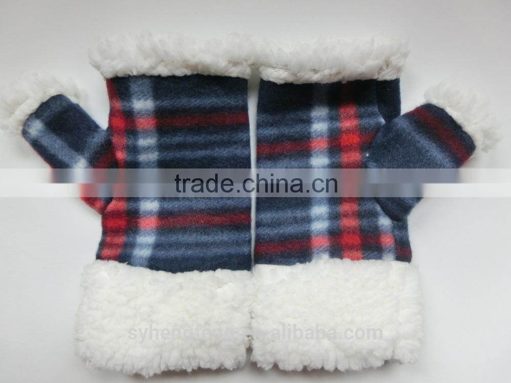 2016 fingerless warm women gloves with fur