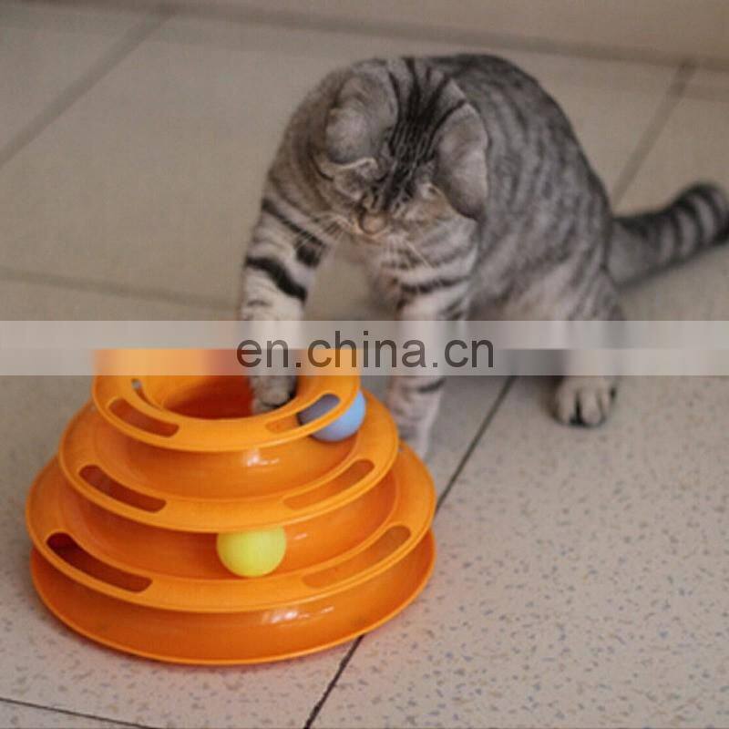 Top Quality Funny Cat Pet Toy Toys Intelligence Triple Play Disc Balls Free Shipping Ball Pets Green Orange