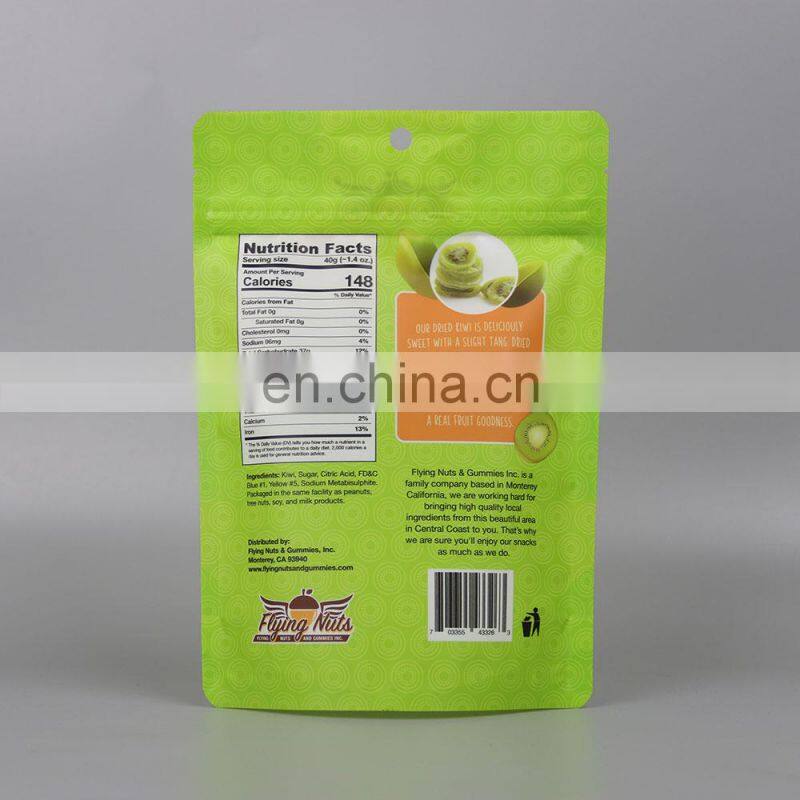 Laminated custom printed Plastic mylar Food Packaging dried mango Pouch Bag Packing with zipper