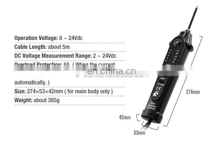 ALLOSUN Power Probe Electric Circuit Tester Voltage Polarity Tester Continuity Tester Short Circuit Tracker for 2-24V DC EM287