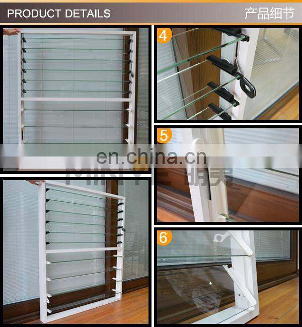 Aluminum exterior glass shutter window for residential use
