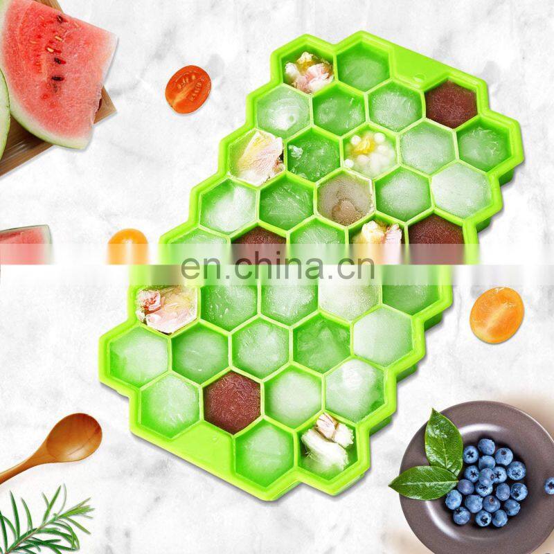 Honeycomb Ice Cube Trays with Removable Lids Silicone Ice Cube Mold