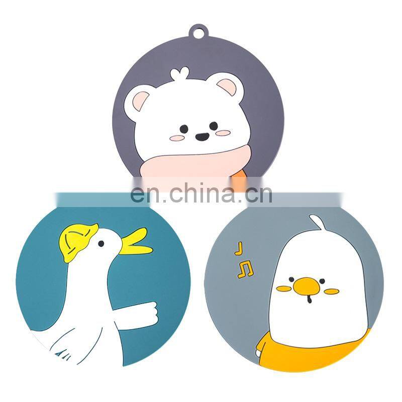 Heat Insulation Non-slip Coffee Table Cup Mats Pad Placemat Cartoon Silicone Coaster Kitchen Accessories