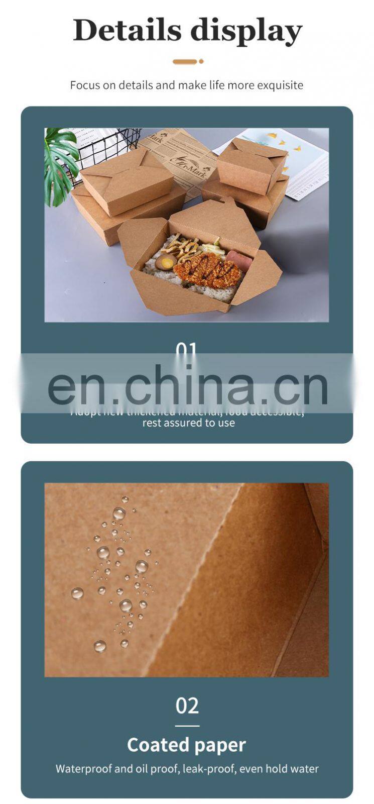 High quality ecofriendly box for fast lunch sushi meal rice fruit salad parcel corrugated cardboard takeaway food package paper