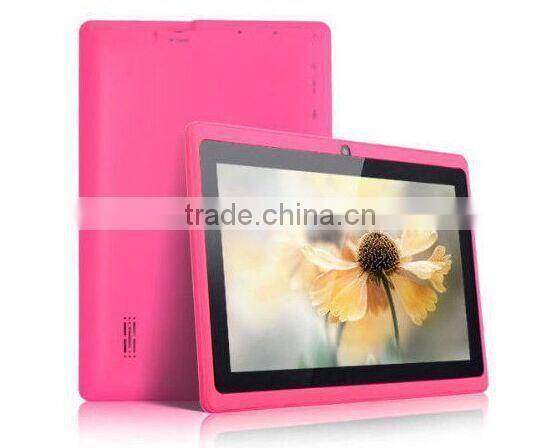 7 inch Cheapest tablet PC Q88 A33 quad core 512+4G support wifi Camera in alibaba China