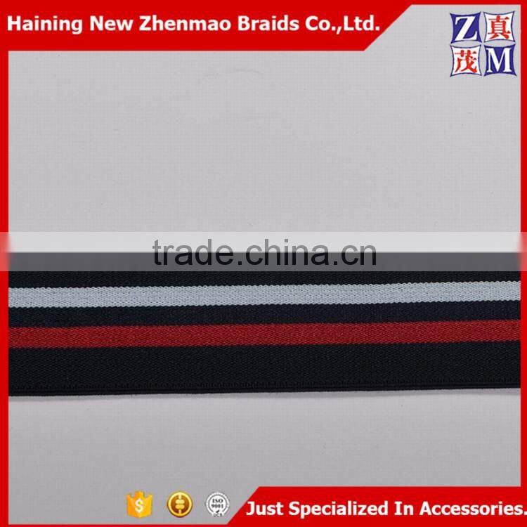 Factory wholesale color striped soft elastic ribbon
