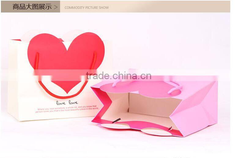 Dongguan trade assurance factory supply loving and joyful handbags wholesale and custom-made white cardboard bag gift bags