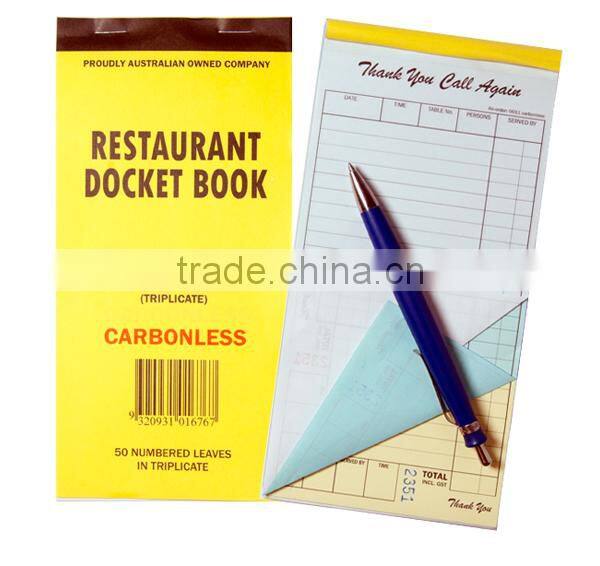 custom carbonless guest check ,restaurant docket book,waiter docket book