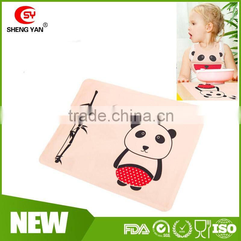 Customized Food Grade Silicone baby kids placemat bib/table mat