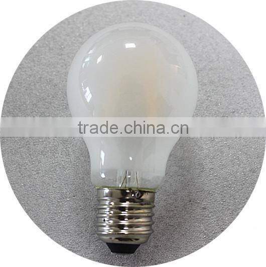 A60 Frosted global clear glass 230v filament candle lamp 6w e27 cob led filament bulb light