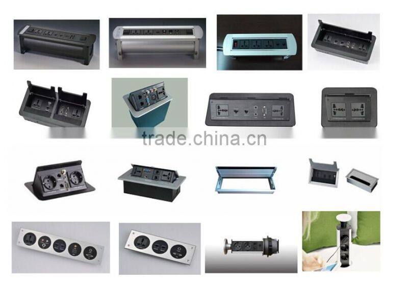 BW-T66 Electric Rotation Flip Up Office Desktop Outlet/Aluminum Tabletop Socket In Meeting Table
