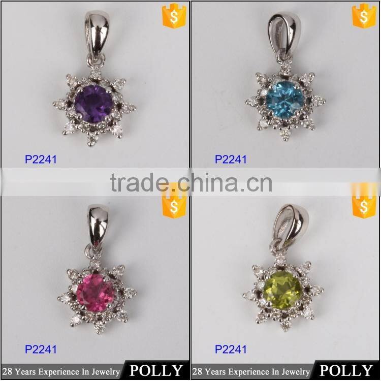 Guangzhou jewelry market wholesale gemstone stone chain pendant necklace design