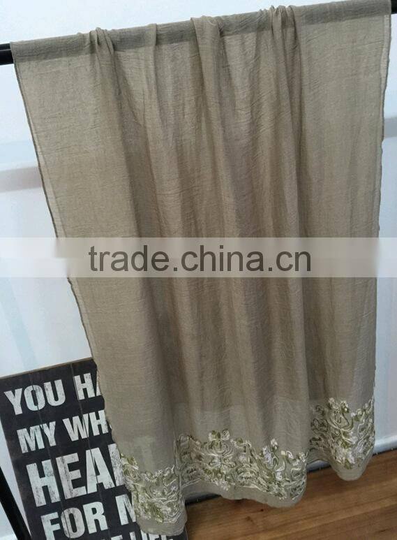 New Embroidery Design Pattern Cotton Viscose Fashion Ladies Scarf