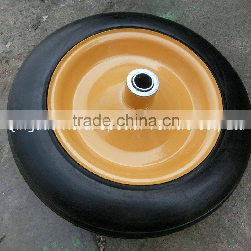 14" solid rubber wheel for wheelbarrow