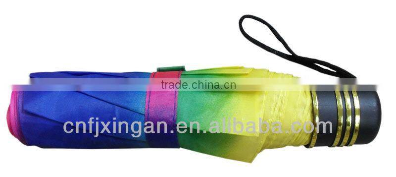 coloful 3 fold manual open umbrella
