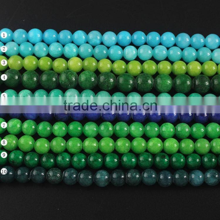 YJ1122 -1 Sky blue dyed jade stone beads strand for jewelry making