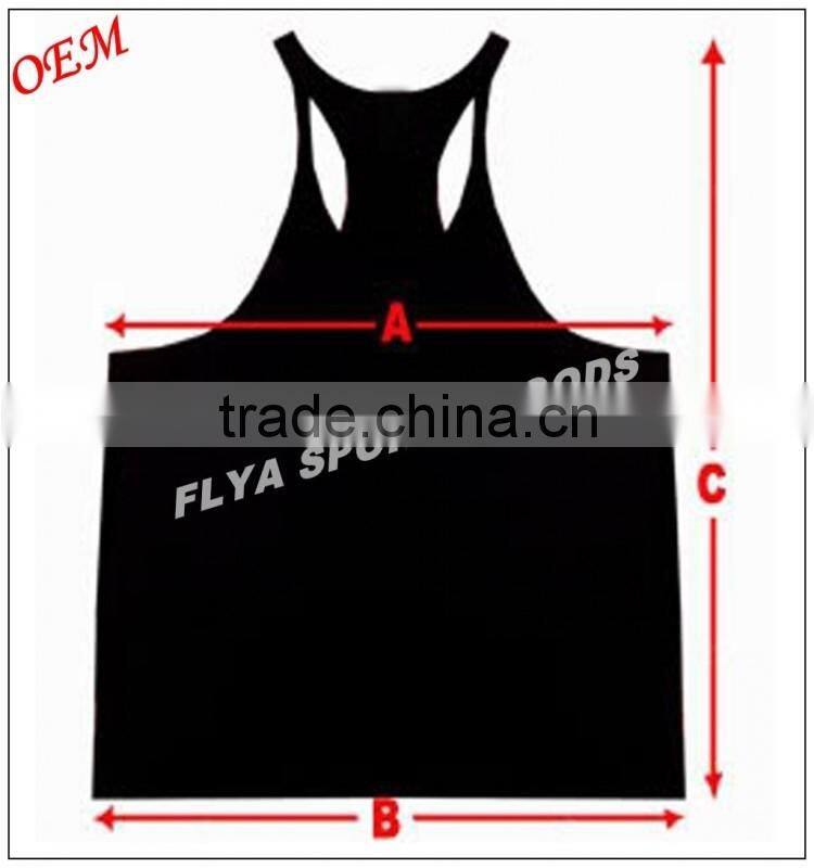 custom logo printed y-back gym stringer singlet