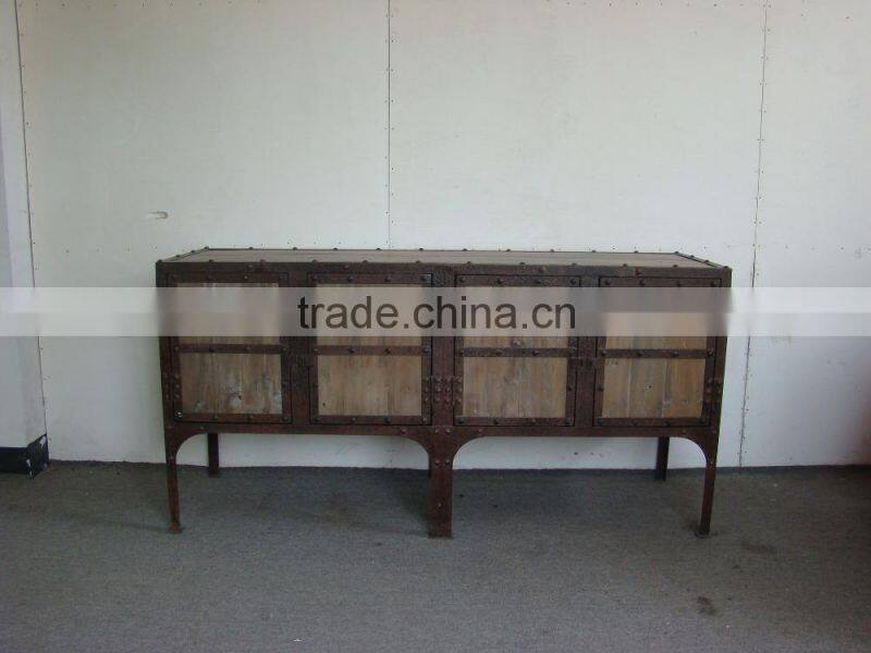Industrial pine furniture recycled wooden sideboard