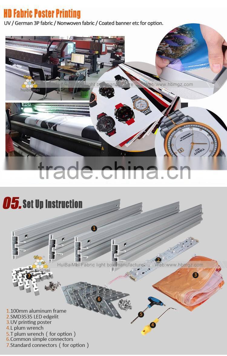 New double sided poster frame lightbox with edge light high power led