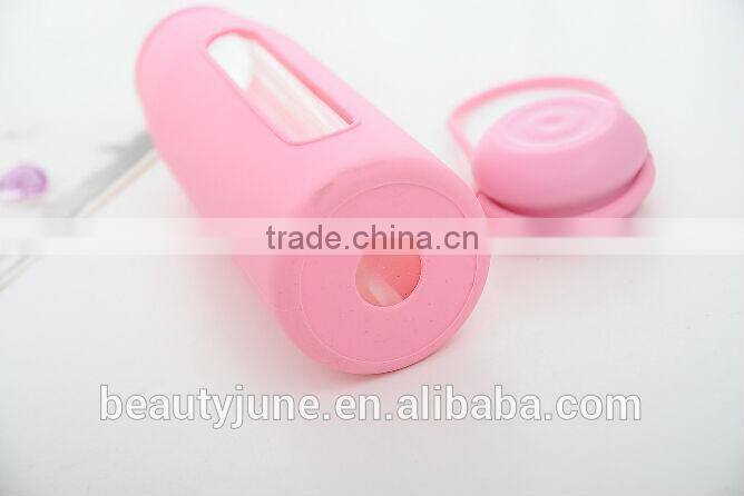 Portable 360ML 500ML new products sport Colorful Glass Water bottle + Soft Silicone Sleeve