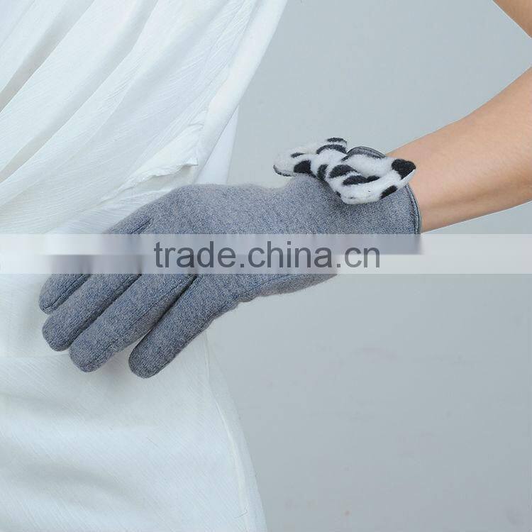 wholesale wool gloves with bow tie with manufacture price