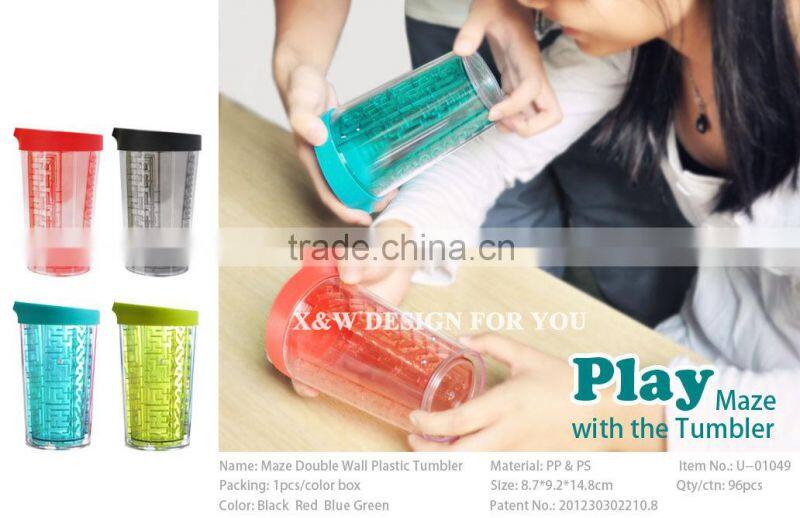 Special Style Double side Water Bottle with Mazz Game